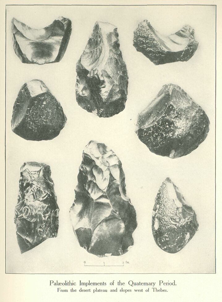 008.jpg Palaeolithic Implements of the Quaternary Period.
From the Desert Plateau and Slopes West of Thebes. 
