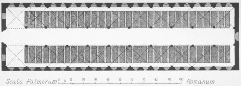 Fig. 90. Ground-plan and section of Library at Cesena.