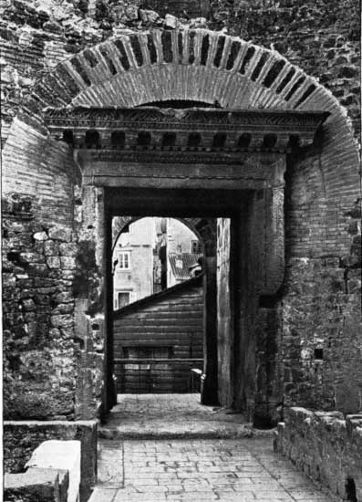 DOOR OF THE "ATRIO ROTONDO," PALACE OF DIOCLETIAN,
SPALATO
