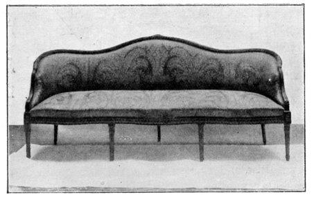 HEPPELWHITE SETTEE, MAHOGANY.