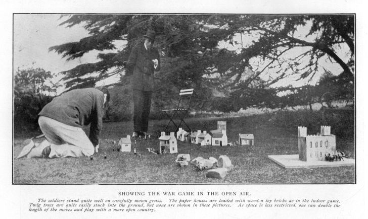 Showing the war game in the open air