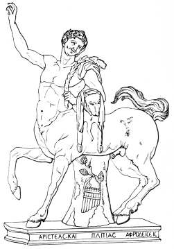 Fig. 245.—Capitoline Centaur of Aristeas and Papias.
(Capitoline Museum.)