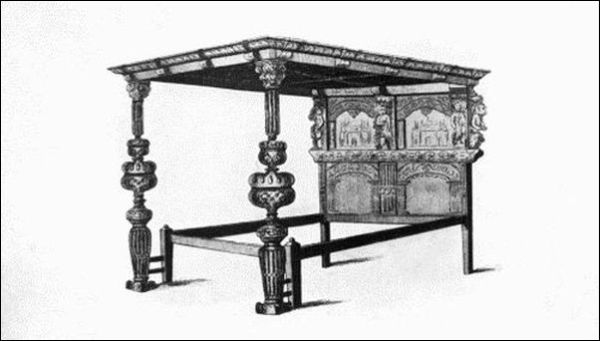 Figure 1. OLD OAK BEDSTEAD.