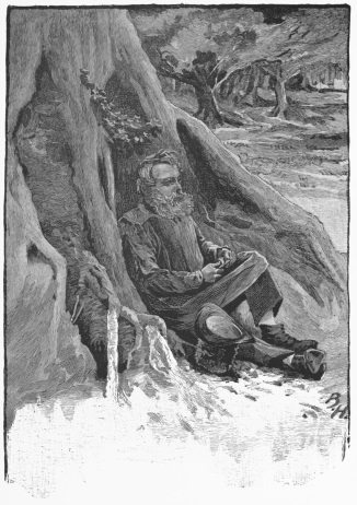 He is sitting and eating his dinner at the foot of his
favourite oak.—P. 212.