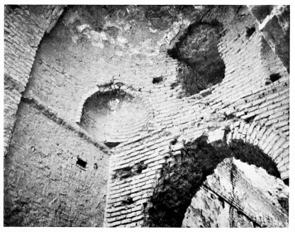 Fig. 154.—SÂMARRÂ, BEIT EL KHALÎFAH, DETAIL OF VAULT OF
SIDE CHAMBER.