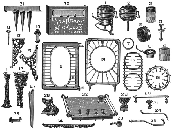 Images of parts in following list